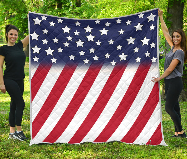 USA Flag Design Premium Quilt