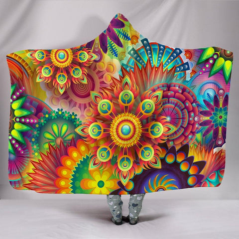 ABSTRACT FLORAL HOODED BLANKET - TSP Top Selling Products