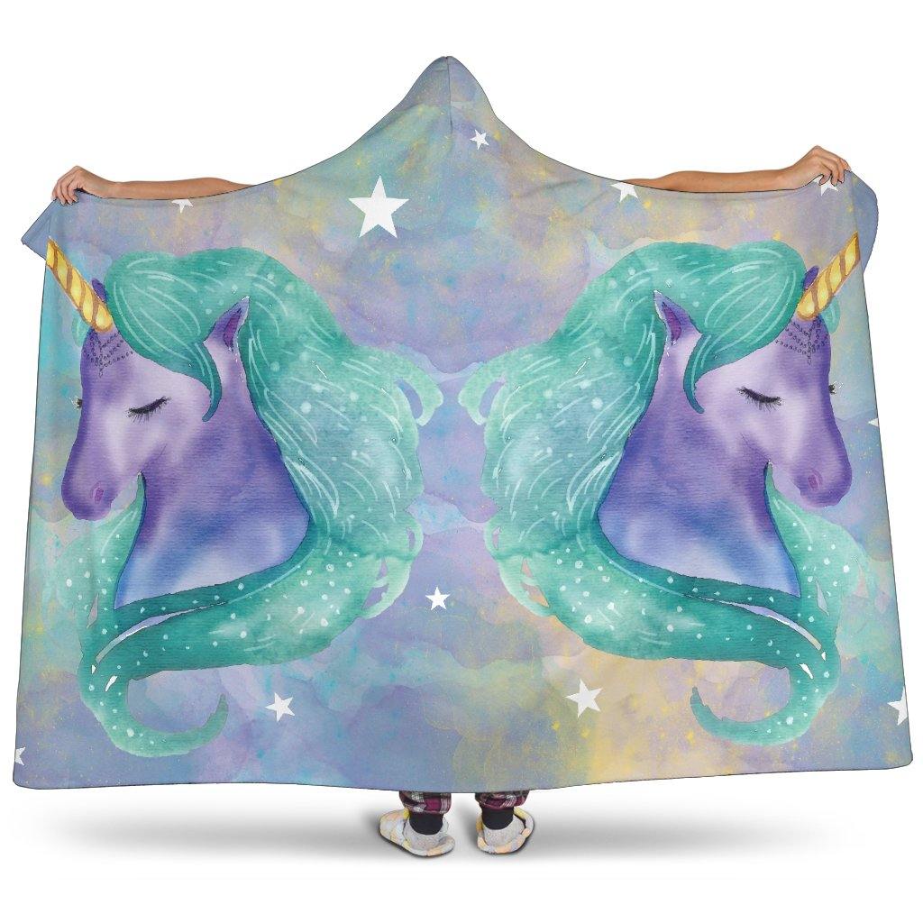 Watercolor Unicorns Hooded Blanket - TSP Top Selling Products