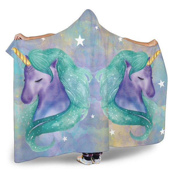 Watercolor Unicorns Hooded Blanket - TSP Top Selling Products