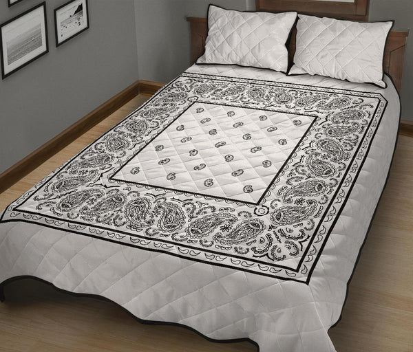 White Bandana Bed Quilts with Shams - TSP Top Selling Products