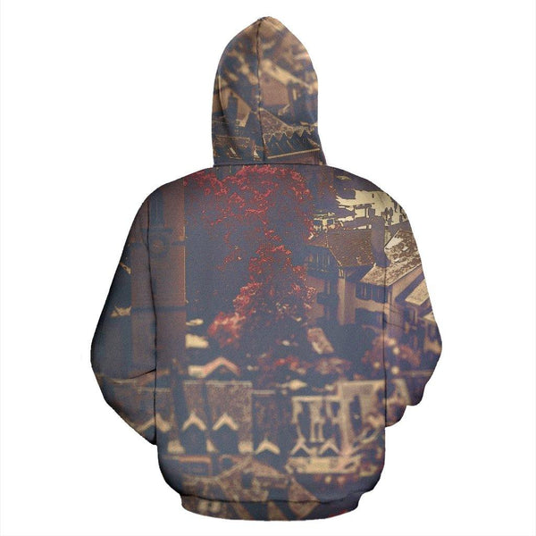 Zip-Up Hoodie Vintage Cityscape - TSP Top Selling Products