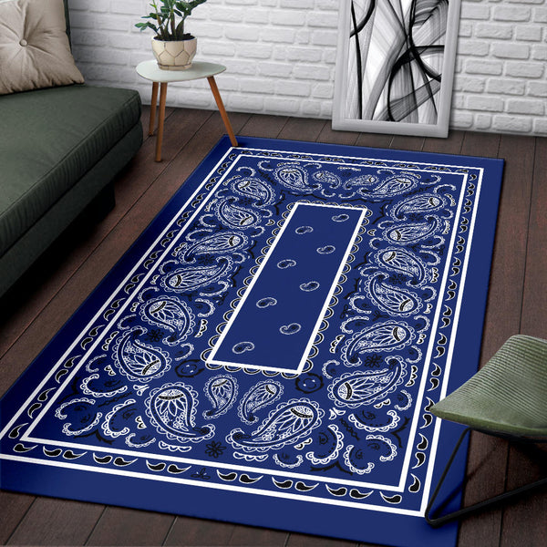 Royal Blue Bandana Area Rugs - Fitted