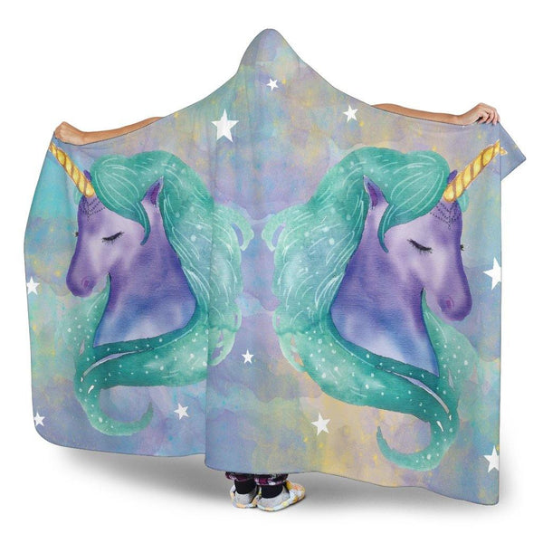 Watercolor Unicorns Hooded Blanket - TSP Top Selling Products