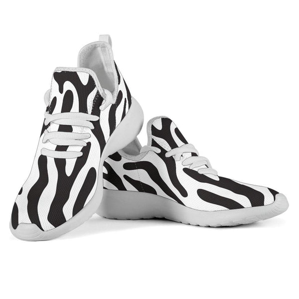 White  - Black and White Animal Pattern Mesh Knit Sneakers - TSP Top Selling Products