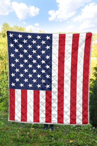 US Flag Design Premium Quilt