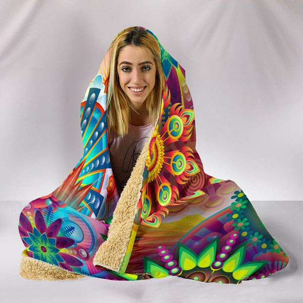 ABSTRACT FLORAL HOODED BLANKET - TSP Top Selling Products