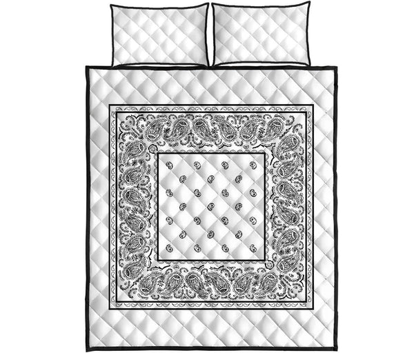 White Bandana Bed Quilts with Shams - TSP Top Selling Products