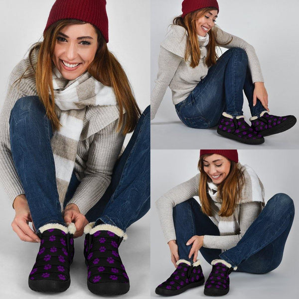 Women's Purple Paw prints winter sneakers - TSP Top Selling Products