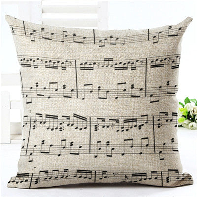 Music Note Series Pillow Cover Musicial Score