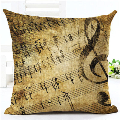 Music Note Series Pillow Cover Vintage
