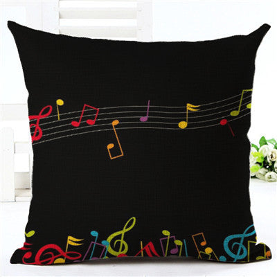 Music Note Series Pillow Cover Colored Notes