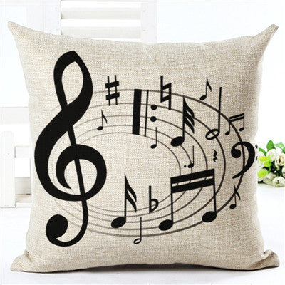 Music Note Series Pillow Cover Treble Clef Circle of Music