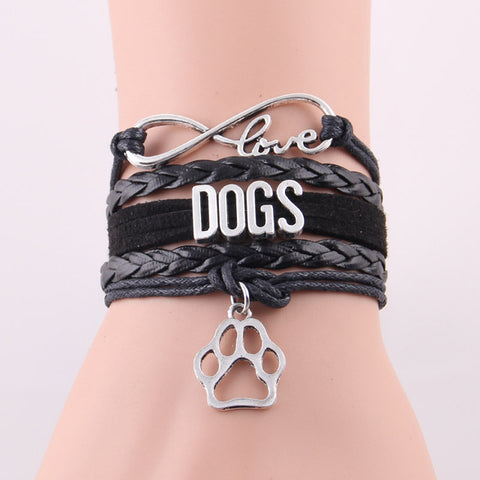 Womens Dog Charm Bracelet Black
