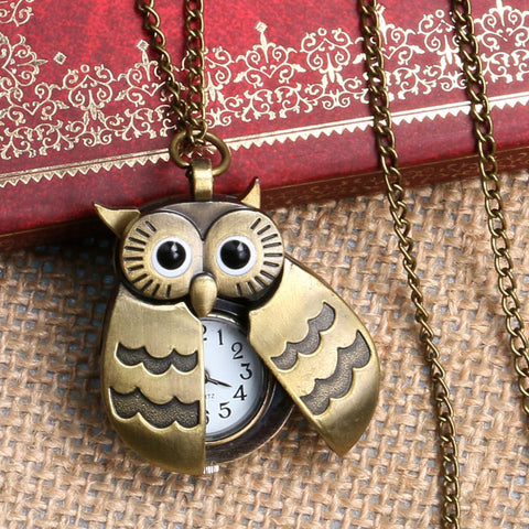 LOVELY NURSE OWL FOB WATCH WITH NECKLACE CHAIN OFFER