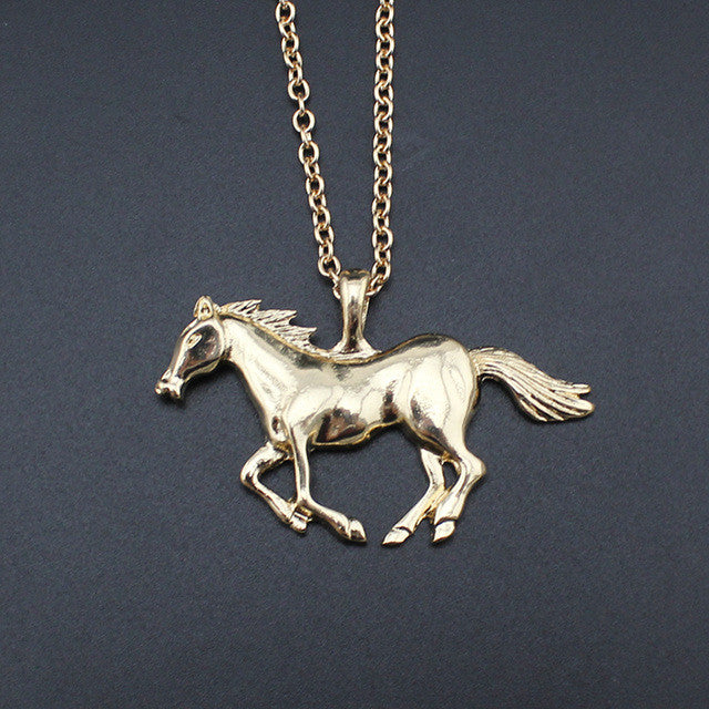 Gold Galloping Horse Pendant