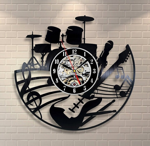 vinyl musicial theme wall clock