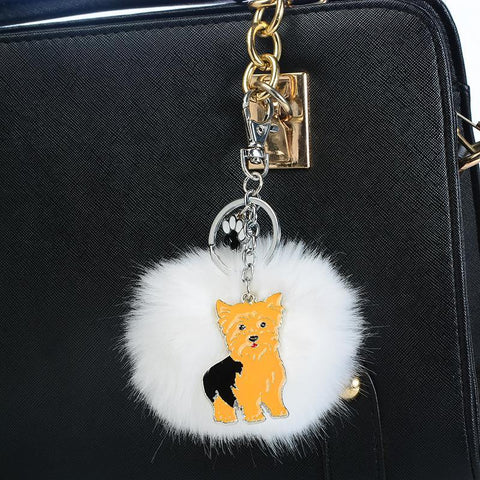 YORKSHIRE TERRIER POMPOM KEYCHAIN - TSP Top Selling Products
