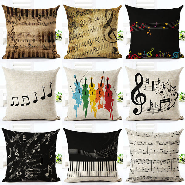 MUSICAL NOTES SERIES THROW PILLOW COVERS