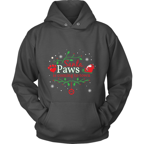 CHRISTMAS HOODIE SANTA PAWS IS COMING TO TOWN