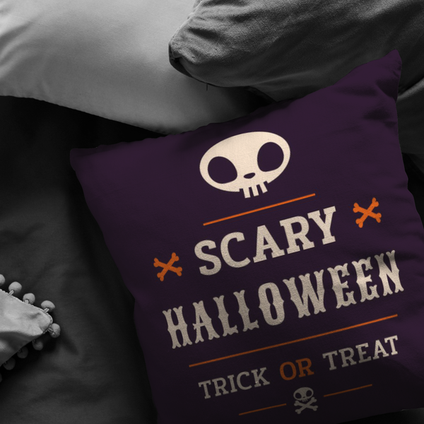 SCARY HALLOWEEN TRICK OR TREAT PILLOW